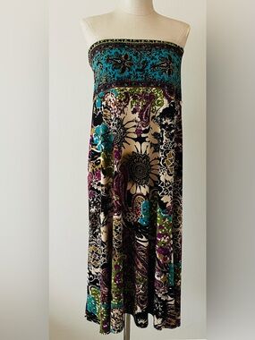 ECI New York Floral Print Top in Black, Purple, Green, Cream
